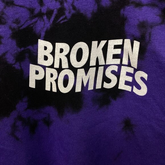 Broken Promises Checkered Pattern Tie Dye Long Sleeve L - Picture 2 of 5